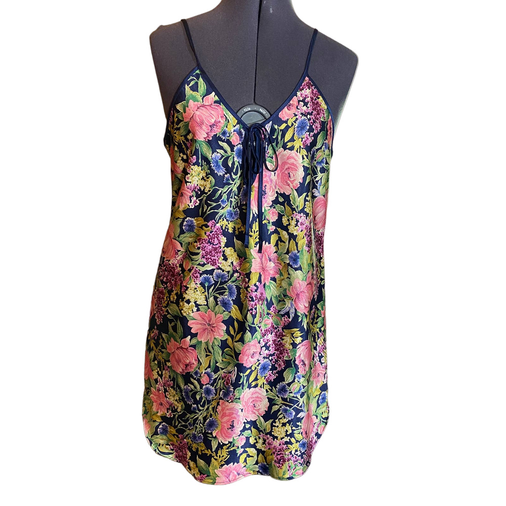 Romantic Moods Womens Small Robe & Negligee Floral Liquid Satin Sleepwear